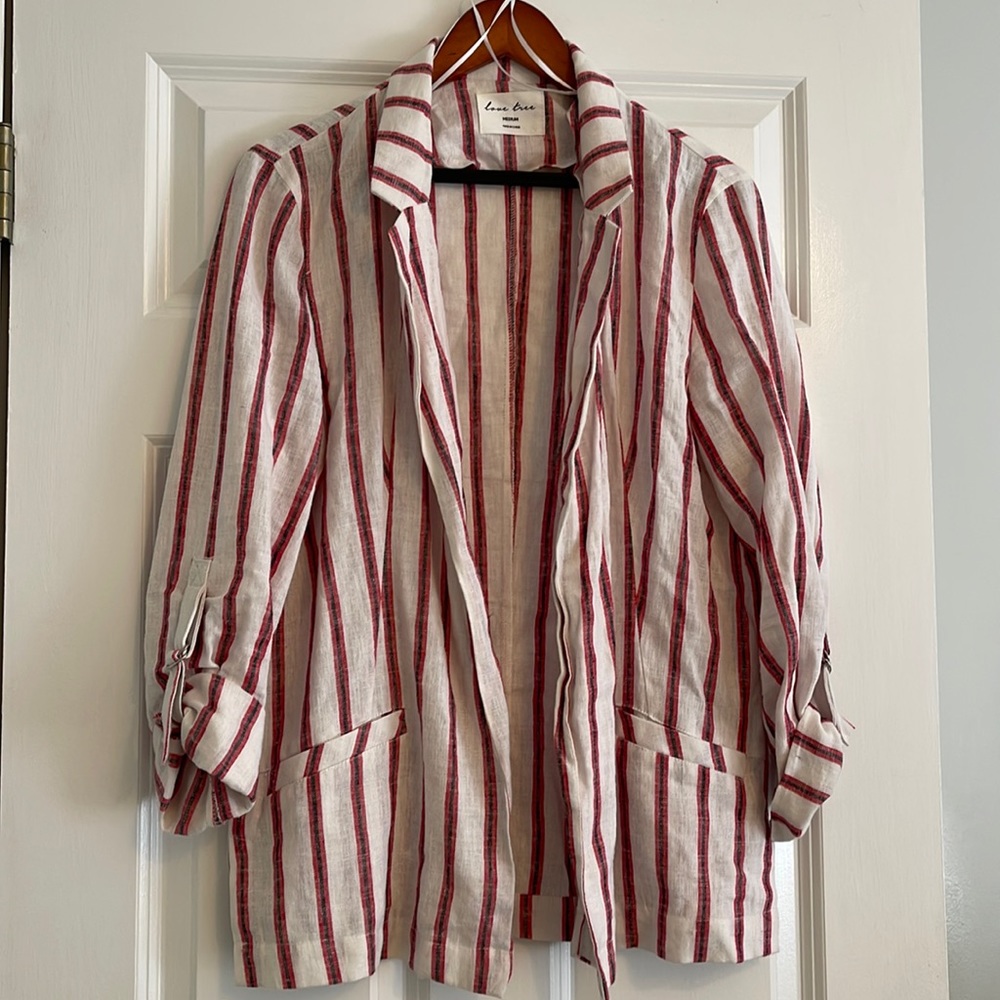 Striped linen blazer